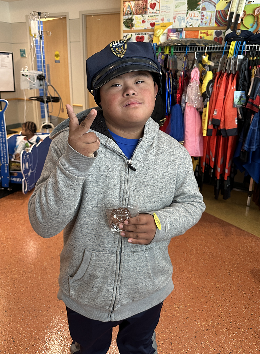 Boy in police costume