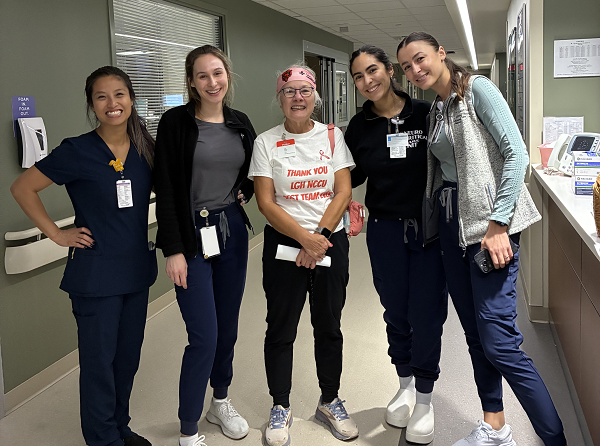 Lois and some of her care team