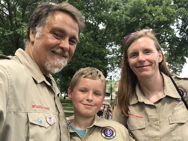 James, his wife, Diana and their youngest son, Liam